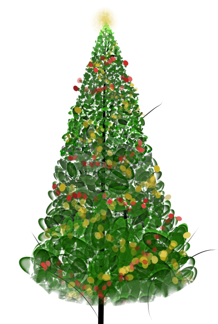 Christmas tree with lights 2