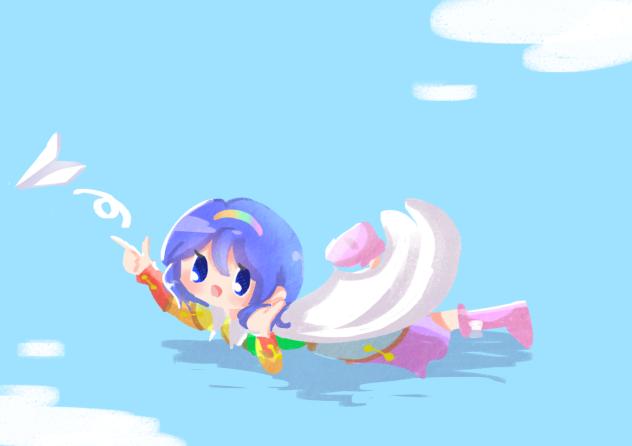 紙飛行機とちまたん