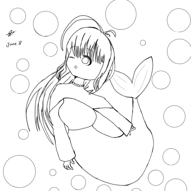 Mermaid Lineart 🧜🏻
