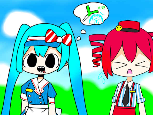 踊ってお腹が空いておかしくなったミク