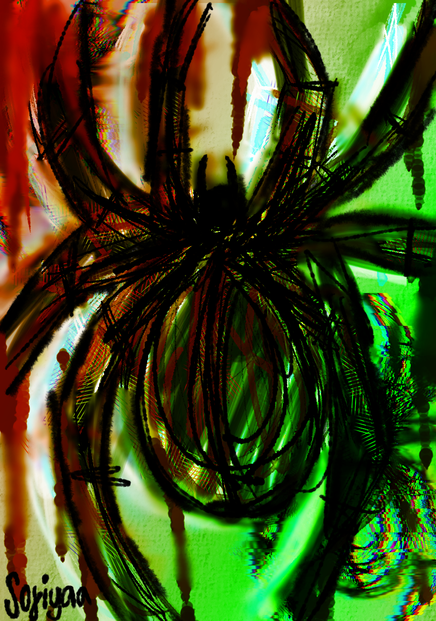 Experimental TWspider+blood - ibisPaint