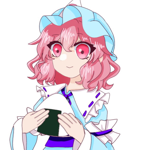 おにぎりを食べる幽々子