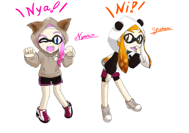【スプラ】にゃんこ と ゆみり（ダブルパーカー版）