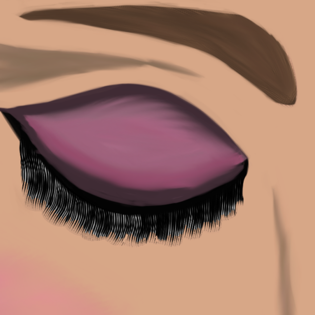woman's eye closed