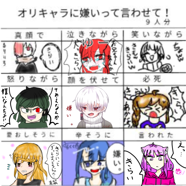 オリキャラに嫌いって言わせて！合作
