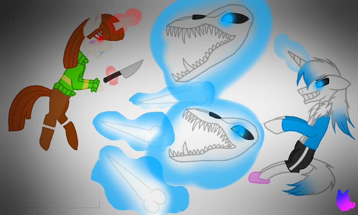chara vs sans from undertale - ibisPaint