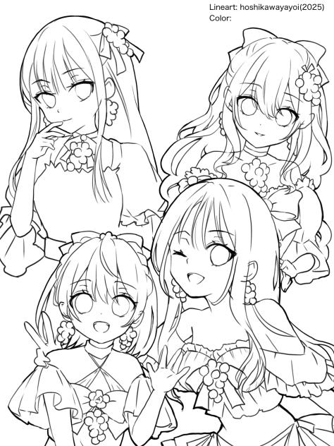 ワイン姉妹(ぬりえ)