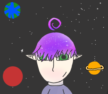 old drawing of a Alien boy