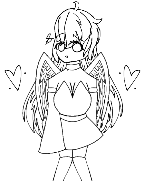 A Beautiful Angel with no halo Lineart