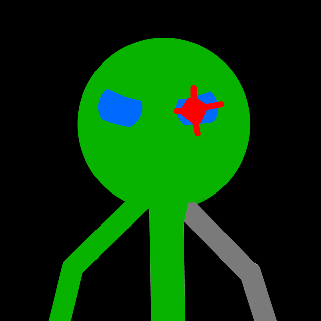 Half robot Stickman