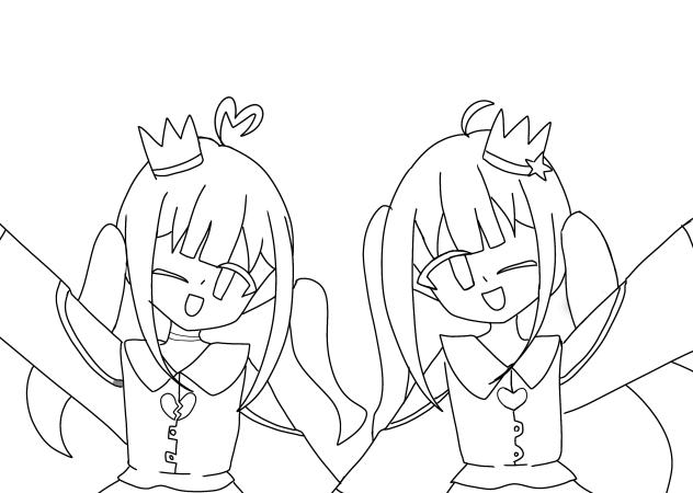 あゆコアアイドル衣装のぬりえ！