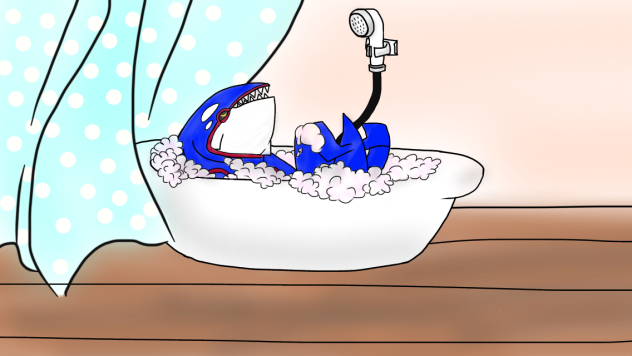 お風呂に入ったカイオーガ