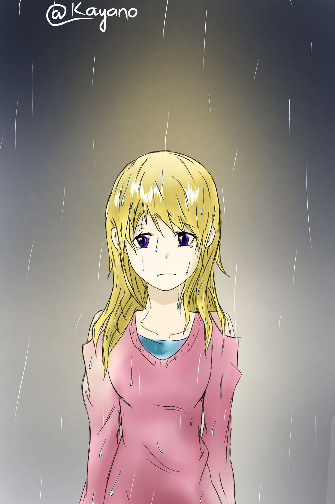 The Girl Under Rain - ibisPaint