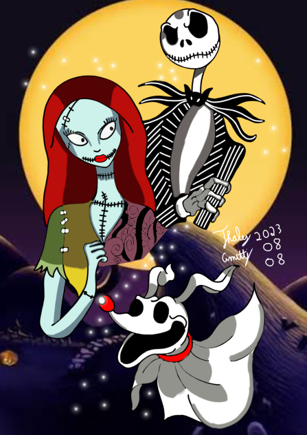 Jack esqueleto, Sally e dog