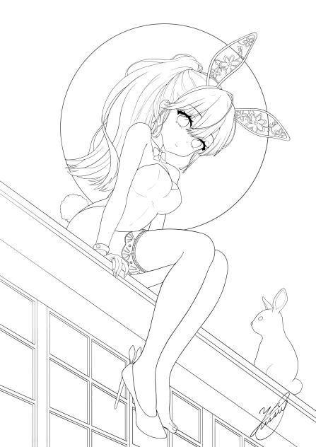 中秋の名月2025（線画）