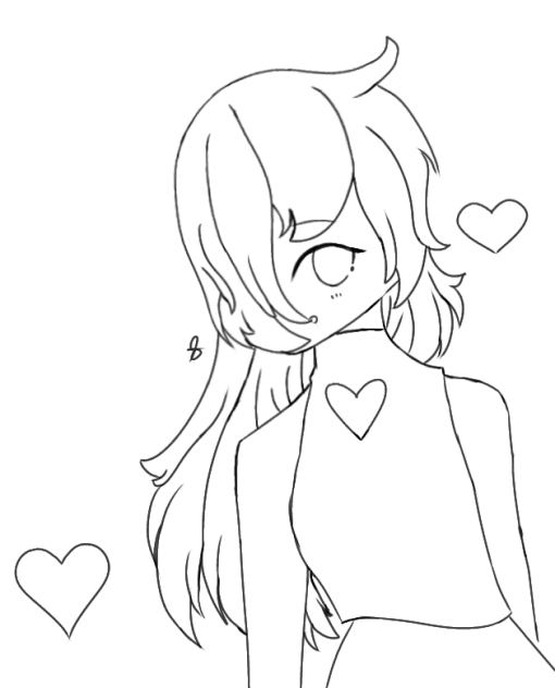 Just a nice pretty girl Lineart