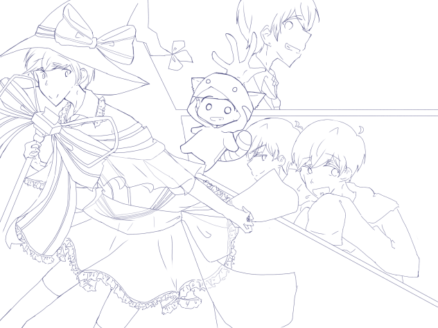 魔法使い見習いチョロリン 線画 Ibispaint