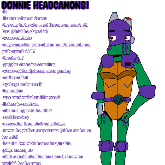 rottmnt donnie hcs!