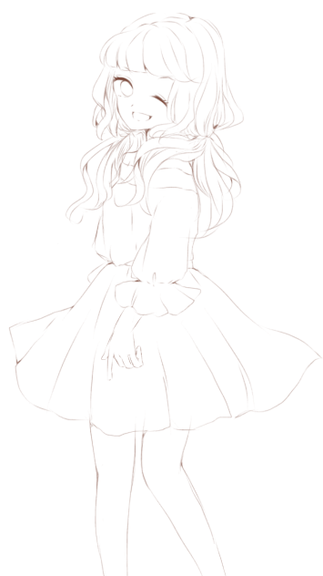 ゆるふわガール 線画