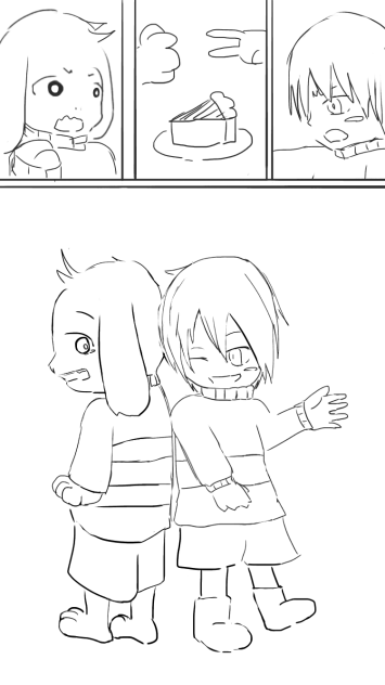 アズリエルとキャラ(落書き)