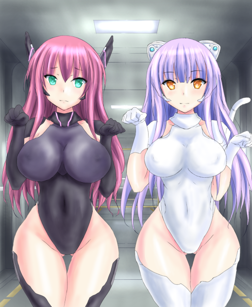 仲良くにゃんこポーズ(ФωФ)