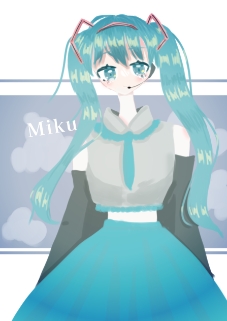 厚塗り　ミク