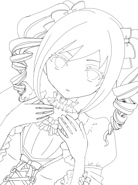 線画  シンデレラガールズ(蘭子ちゃん)