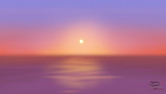 sunset over the ocean.