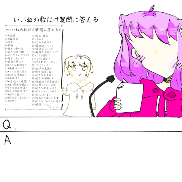 いいねの数だけ質問に答える 答えるときの絵