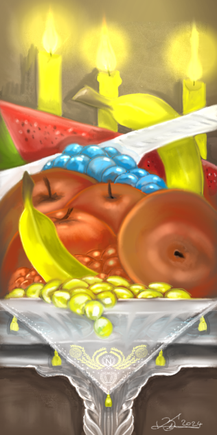 Table and fruit - ibisPaint