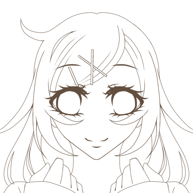 線画「ヘヤピンの女の子」