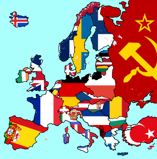 Europe Flag Map Interwar Period