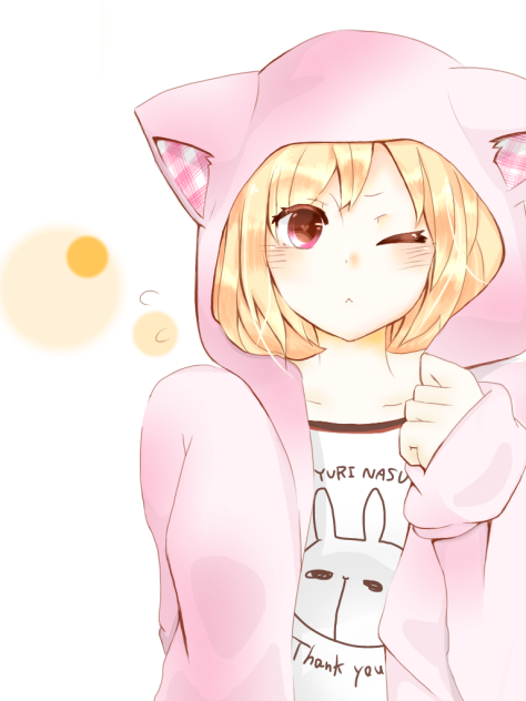 【塗った】ねこみみフードの女の子