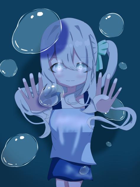 海の中で…