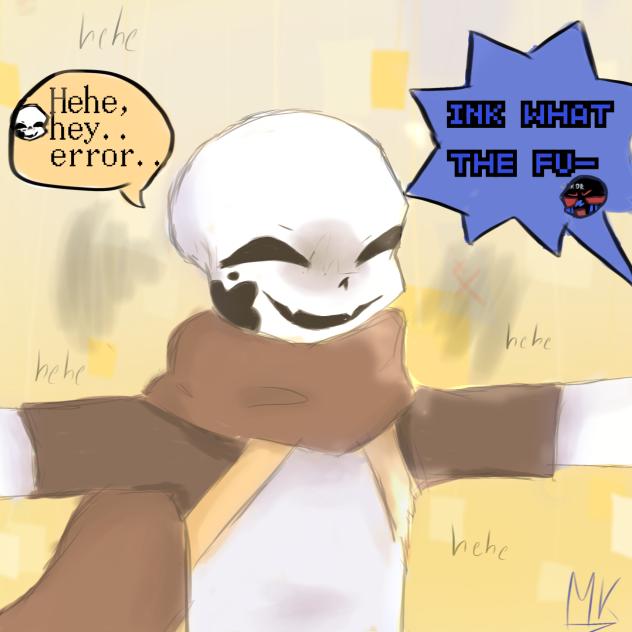 ‼️Ink sans jumpscare- (T pose ink lol 👹)