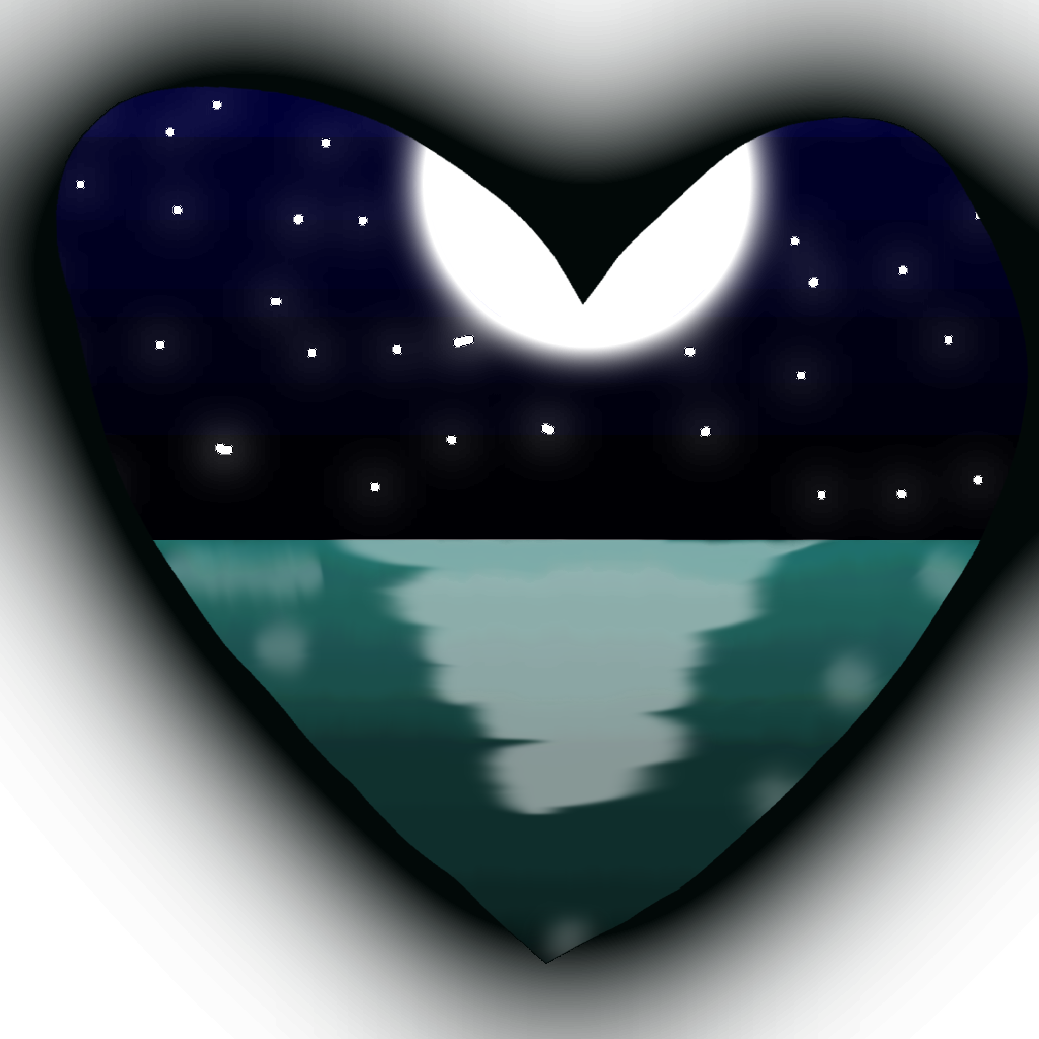 Ocean in the night trapped in a heart~🌌 - ibisPaint