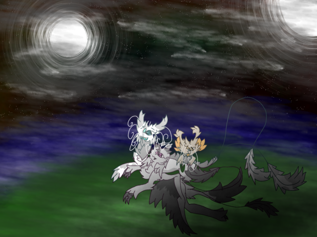 3 Siblings in a glowing night. - ibisPaint