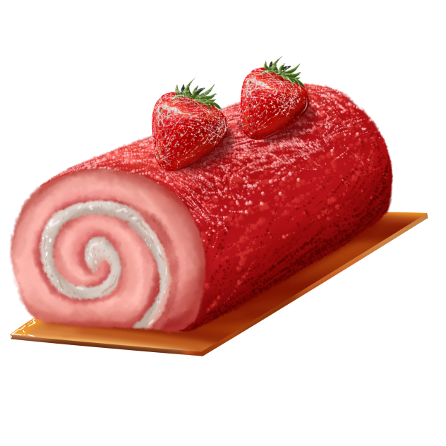 Strawberry swiss roll