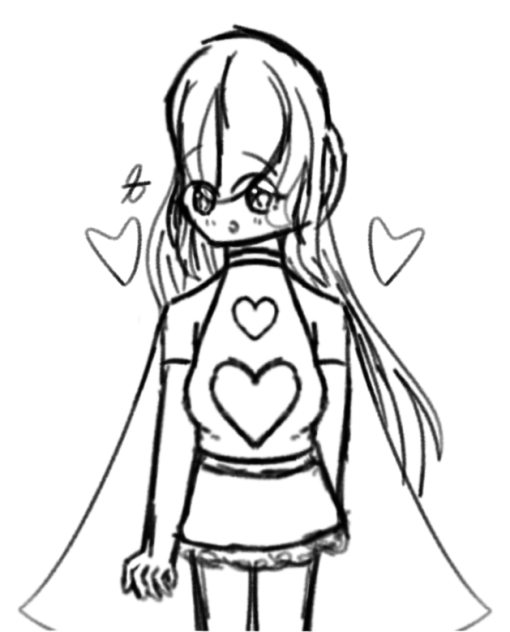 A Nice girl in a cute dress Sketch