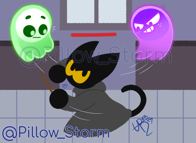 Cat Wizard Halloween Post