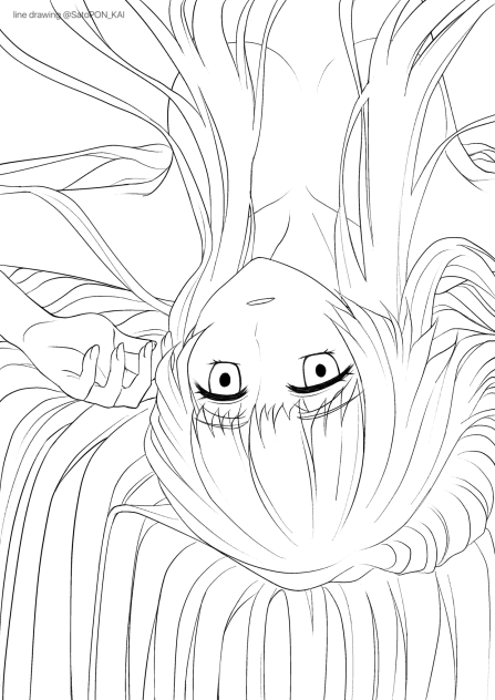 双子妹成長 姉 修正線画