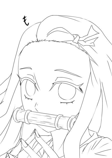 禰󠄀豆子チャレンジ（線画）