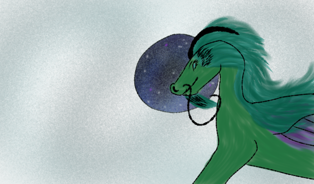dragon in space doodle