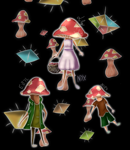 Weirdcore Mushroom people