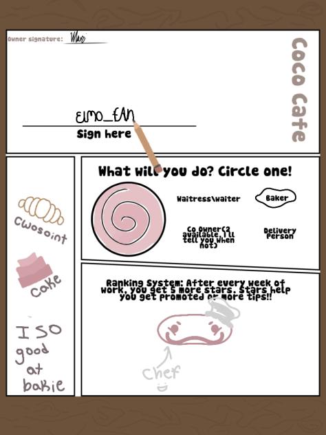 Maris cafe job application