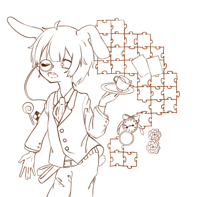 白ウサギ 線画