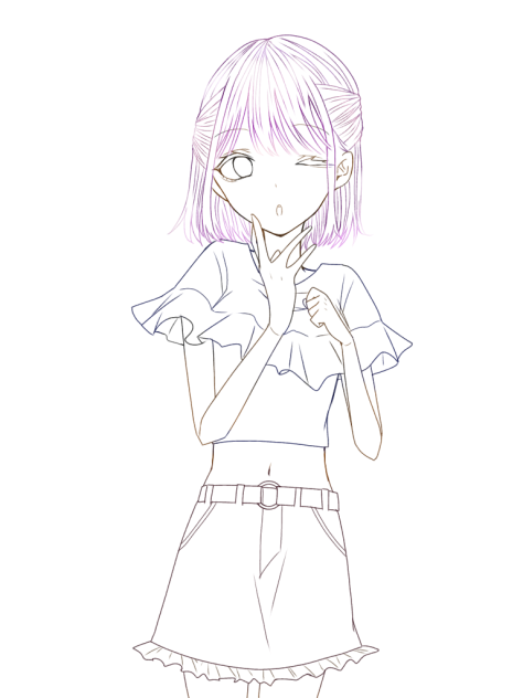 女の子　塗り絵