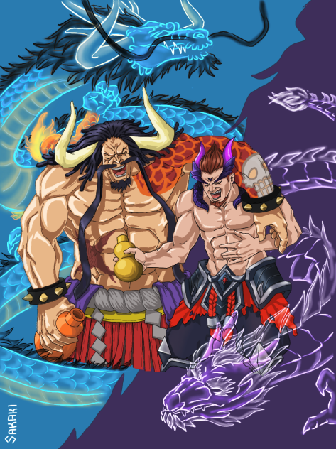 Kaidou and Yu Zhong Drinking Fan Art