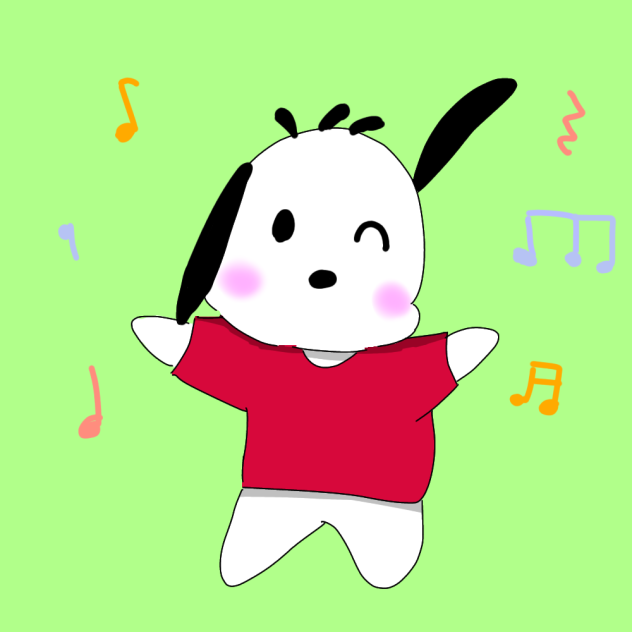 楽しく踊ってるポチャッコ