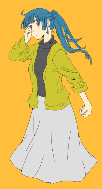 ポニテの女の子 色